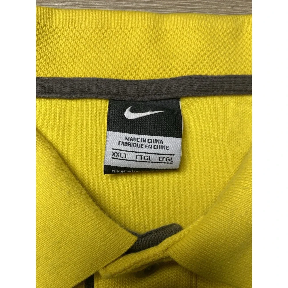 Men's 2XL Tall Vintage Nike Lebron James Yellow Polo Shirt Lion Crest Logo XXIII